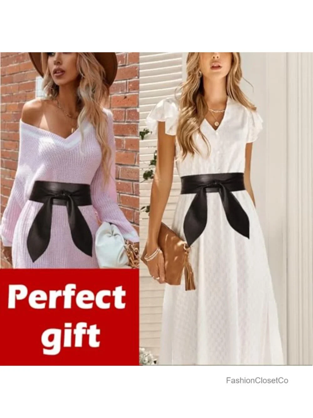 Womens Wide Faux Leather Obi Belt Wrap Waist Tie for Dress